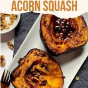 air fried honey butter acorn squash pinterest image