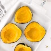 instant pot acorn squash on a serving tray