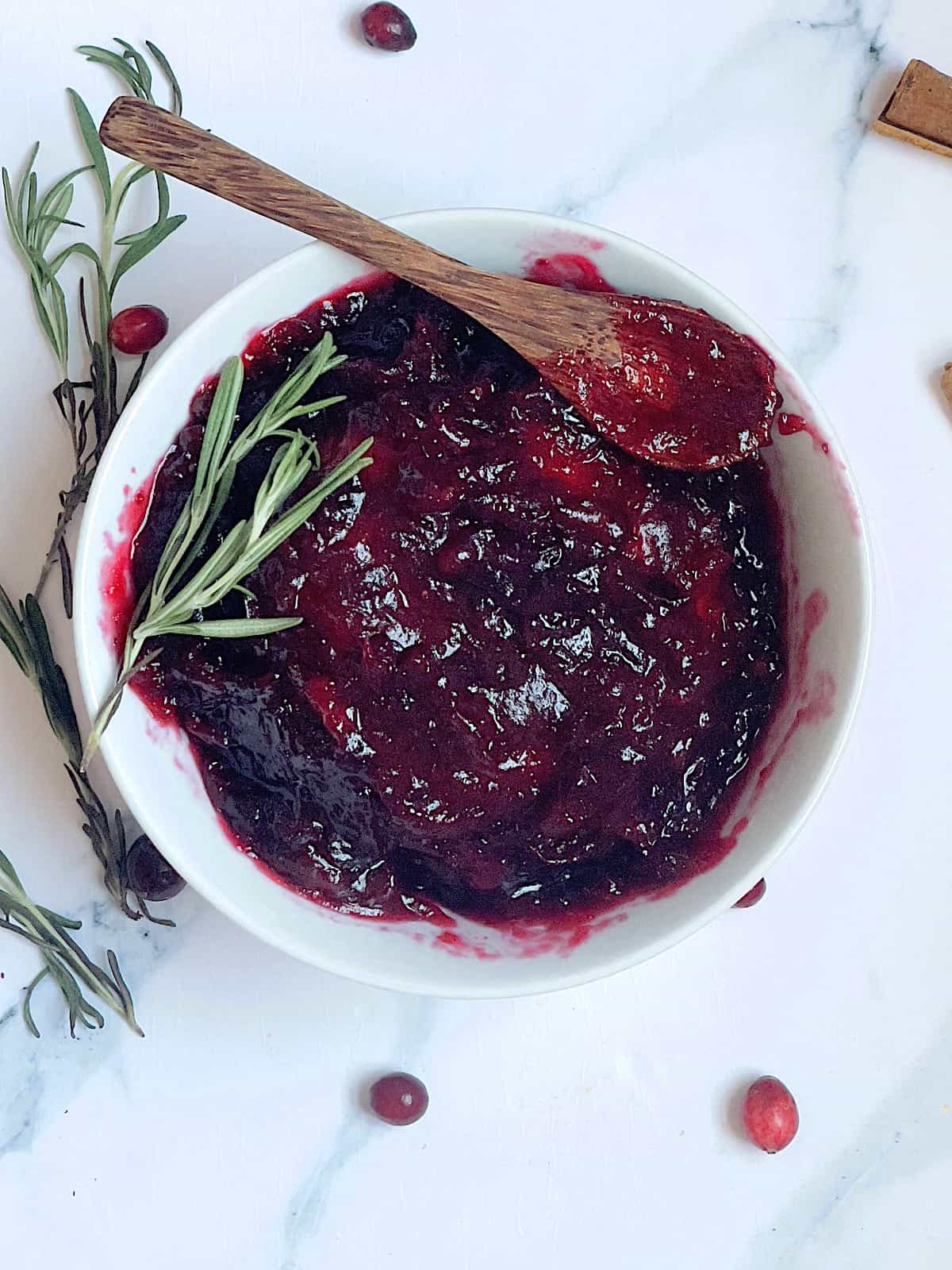instant pot cranberry sauce in a white bowl