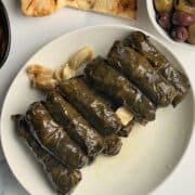 instant pot grape leaves on a plate