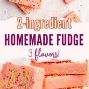 2 ingredient homemade fudge pinterest image