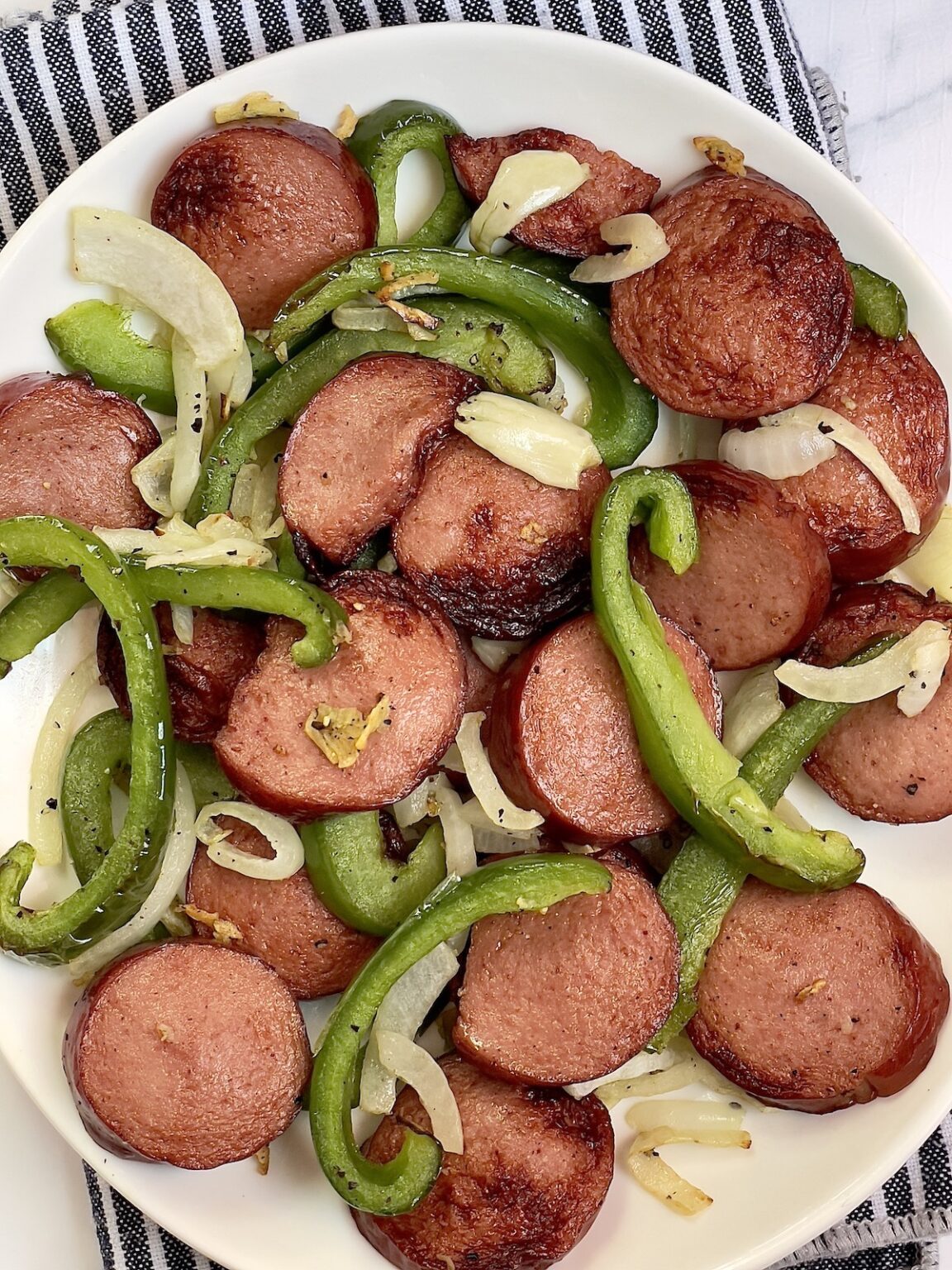 Air Fryer Kielbasa and Peppers Tasty Oven