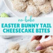 no-bake easter bunny tail cheesecake bites
