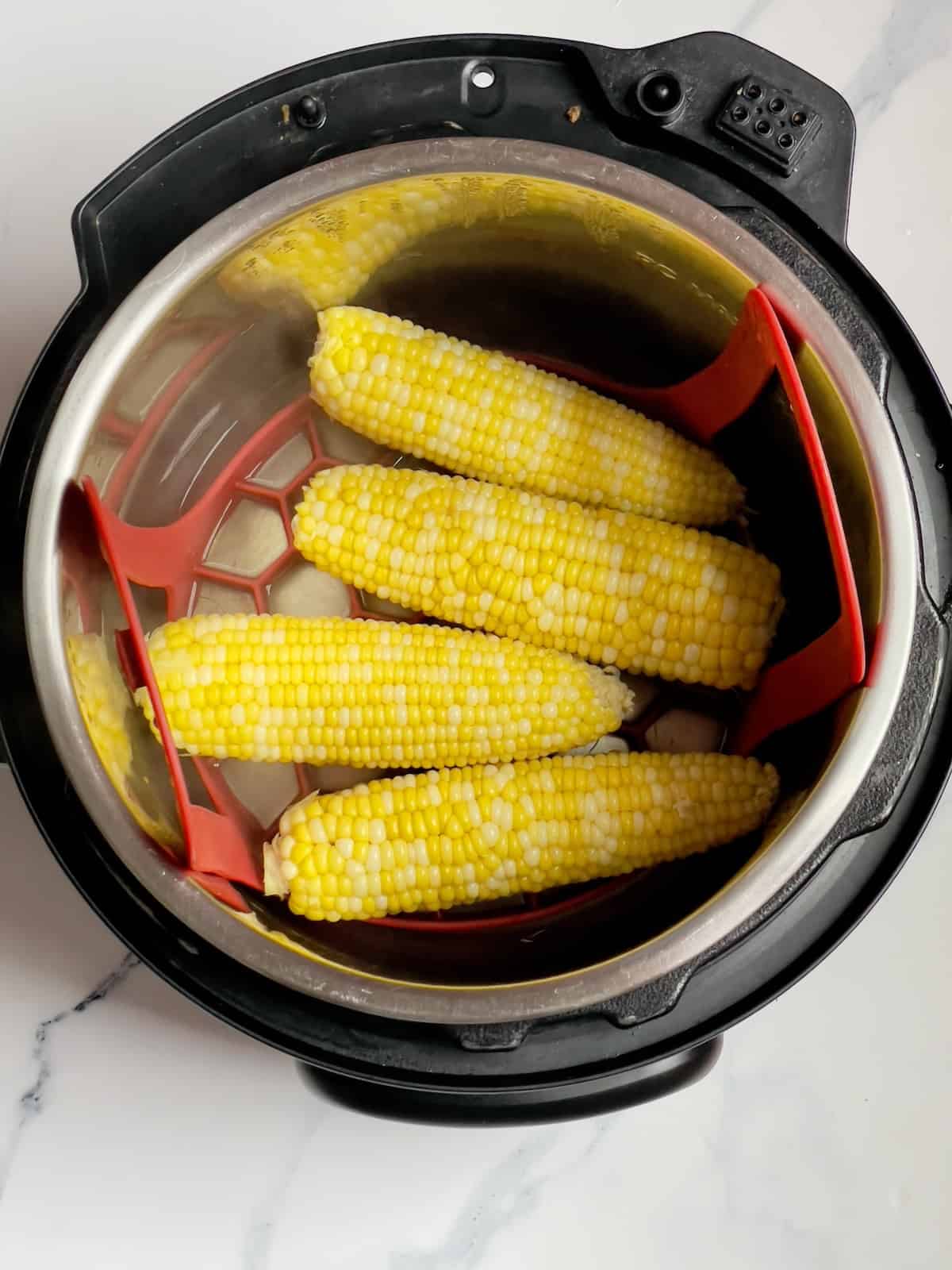 corn on the cob in a pressure cooker