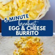 egg and cheese breakfast burrito pinterest image