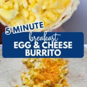 egg and cheese breakfast burrito pinterest image