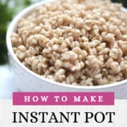 instant pot pearled barley in a white bowl