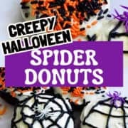 Halloween spider donuts pinterest image