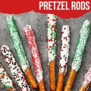 christmas chocolate covered pretzel rods pinterest image