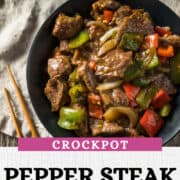 slow cooker pepper steak pinterest image