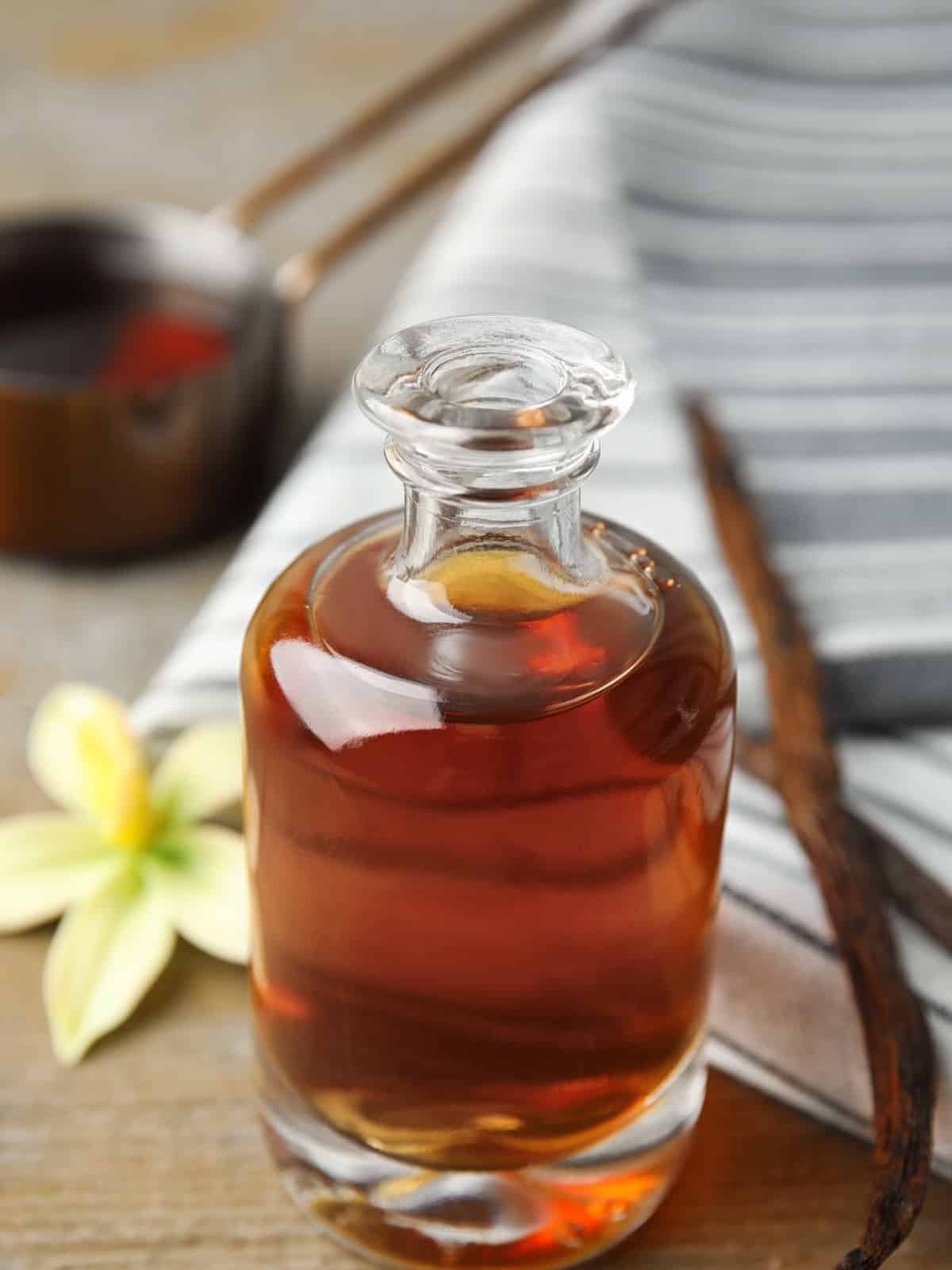 vanilla extract in a glass jar