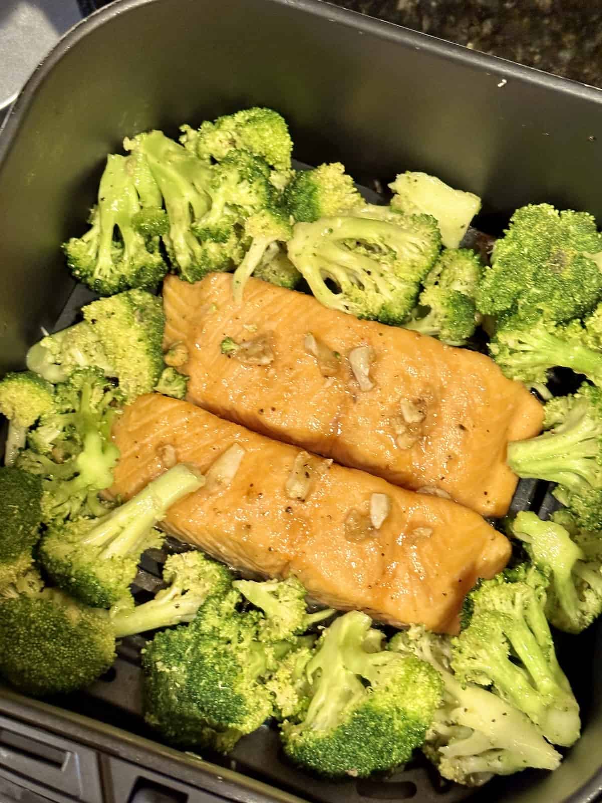 Air Fryer Salmon and Vegetables Tasty Oven