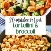 tortellini and broccoli pinterest image
