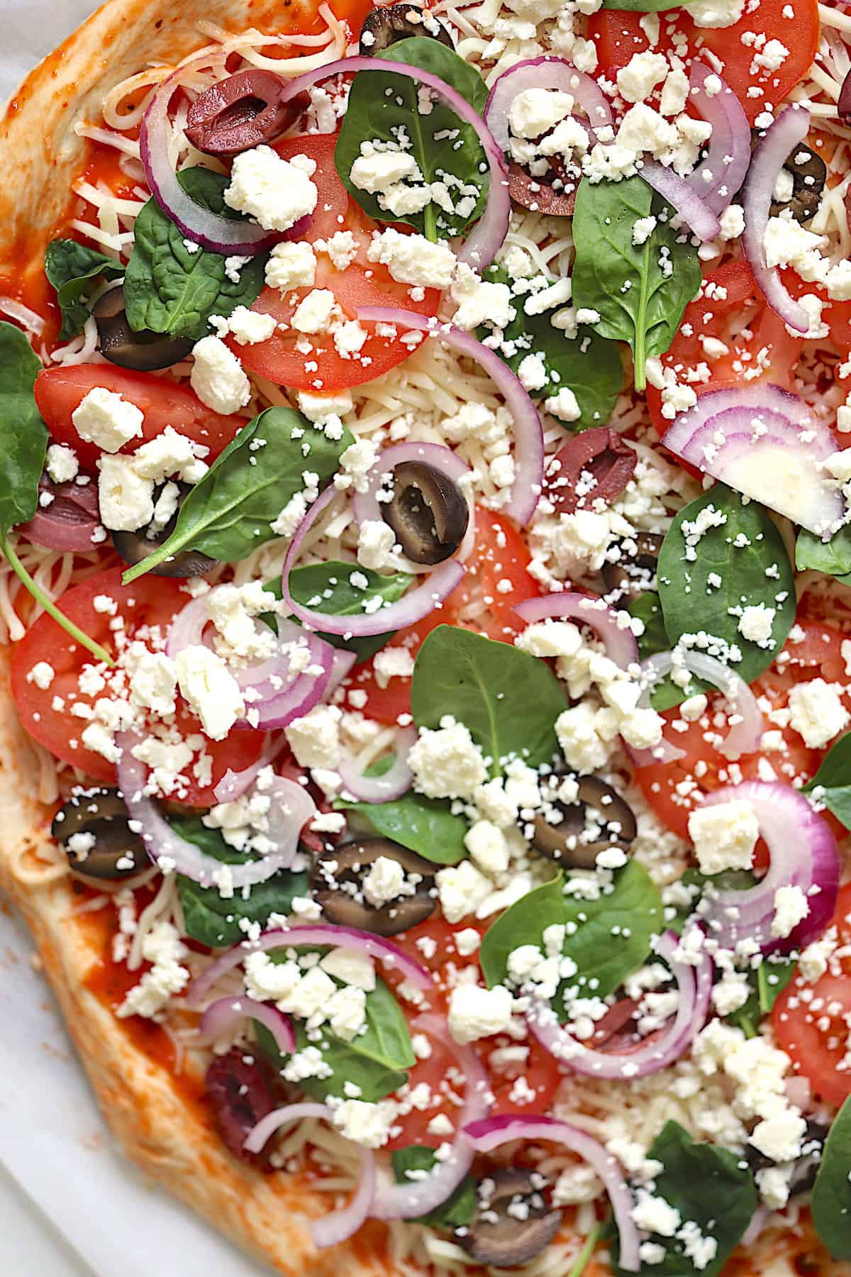 fresh and wholesome ingredients on pizza