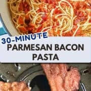parmesan bacon pasta pinterest image