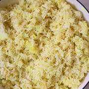 instant pot basmati rice in a white bowl