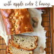 apple bread loaf on a cutting board