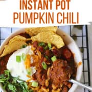instant pot pumpkin chili pinterest image