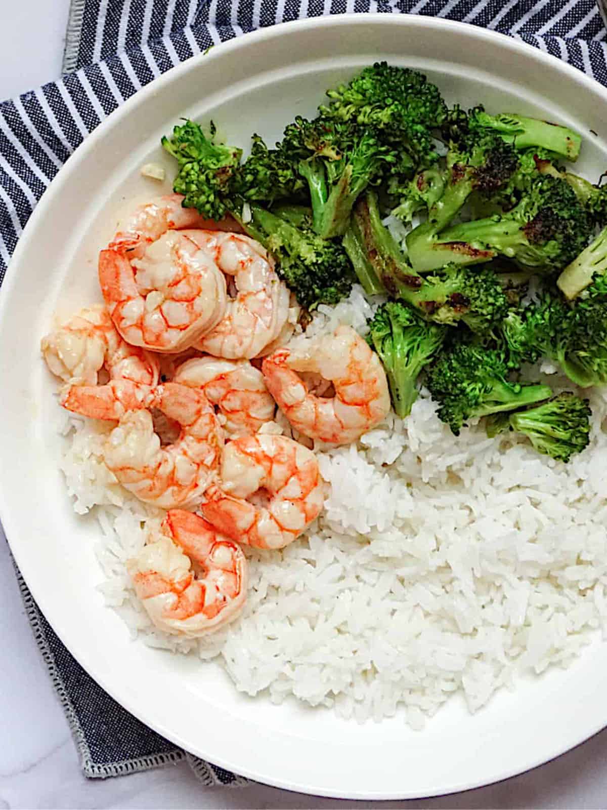 instant pot shrimp and broccoli with white rice