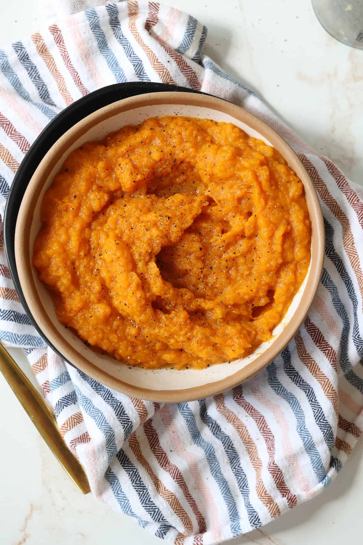 mashed sweet potatoes in a bowl