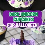 Halloween unicorn cupcakes pinterest image