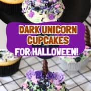 Halloween unicorn cupcakes pinterest image