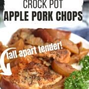 slow cooker pork chops and apples Pinterest image