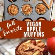 vegan apple muffin pinterest image