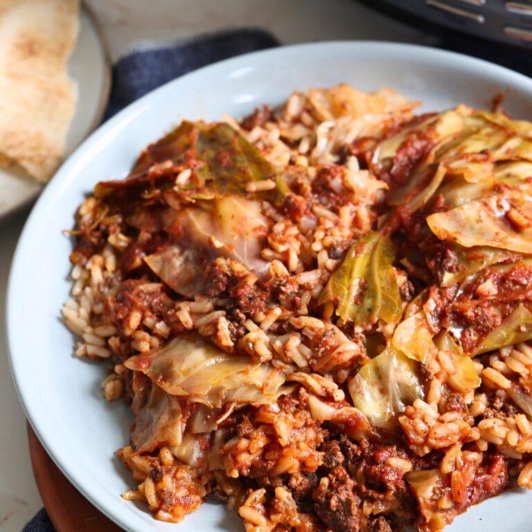 Easy Slow Cooker Unstuffed Cabbage Roll Casserole