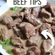 instant pot beef tips and gravy pinterest image