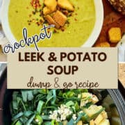 crockpot leek potato soup pinterest image