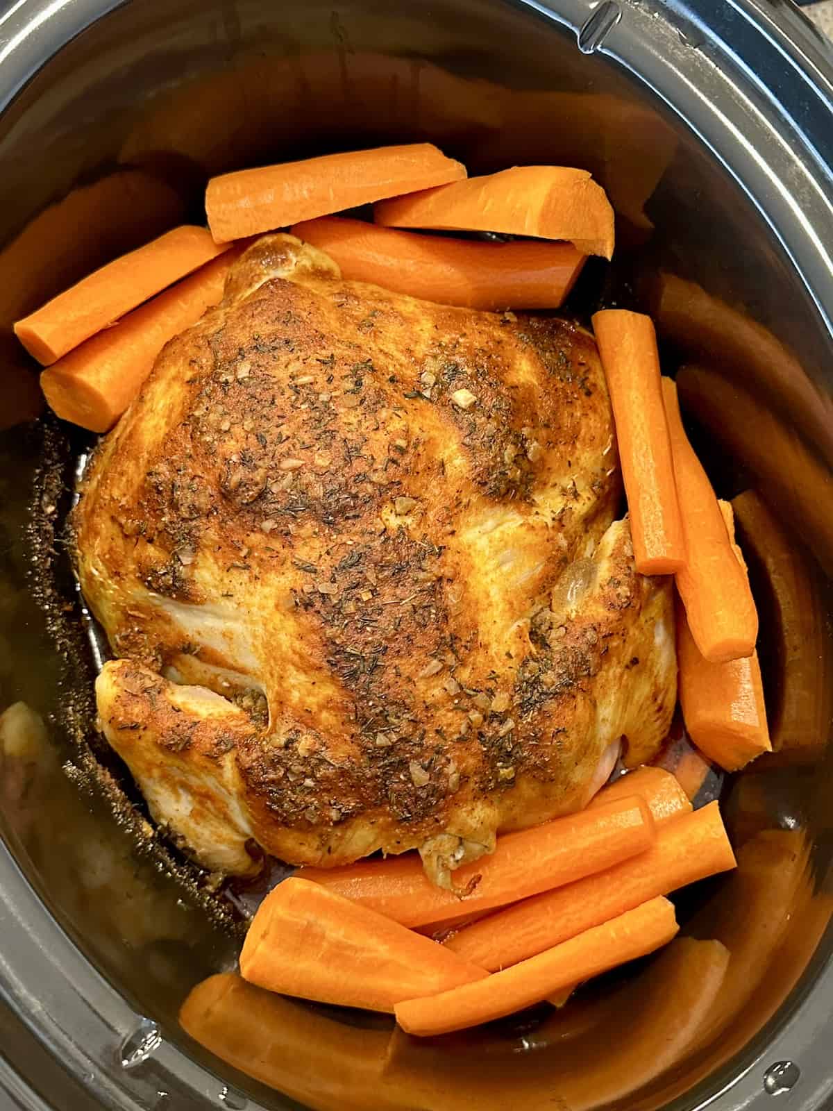 whole chicken in the crockpot with carrots