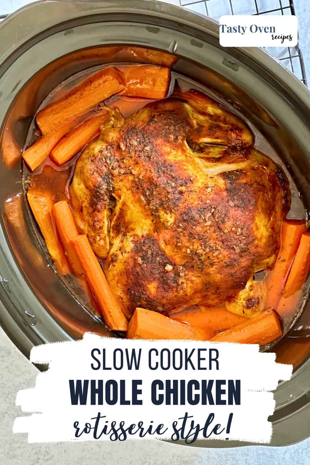 Slow Cooker Whole Rotisserie Chicken