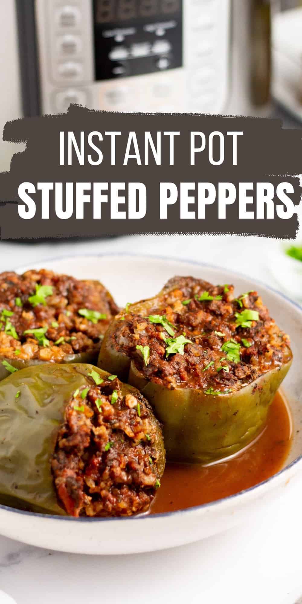 Instant Pot Stuffed Peppers - Cooked Rice Not Required!