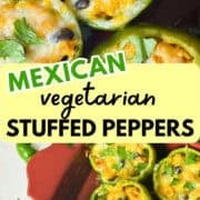 mexican vegetarian stuffed peppers pinterest image