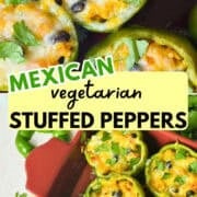 mexican vegetarian stuffed peppers pinterest image
