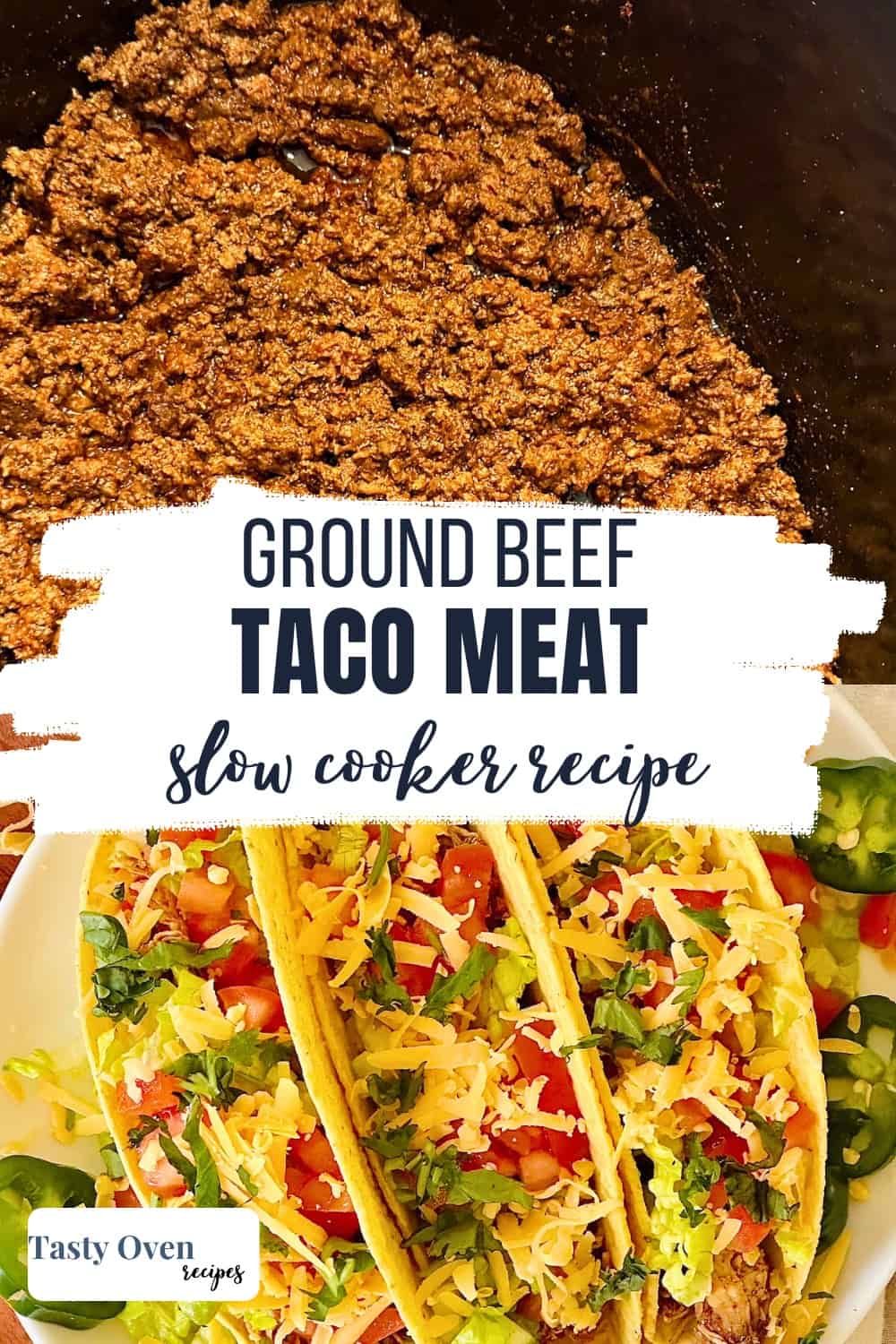 crockpot ground beef tacos pinterest image