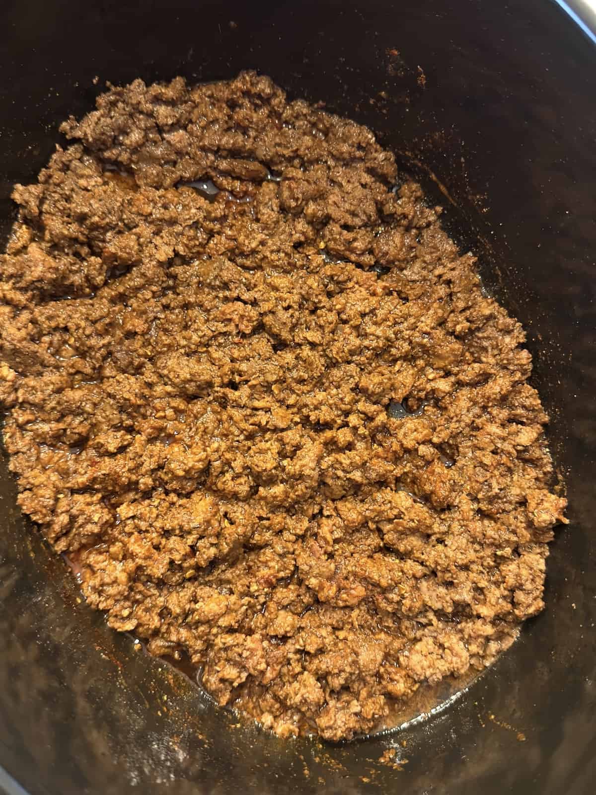 cooked crockpot ground taco beef 