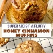 honey cinnamon walnut muffin pinterest image