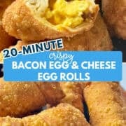 bacon egg and cheese egg rolls pinterest image