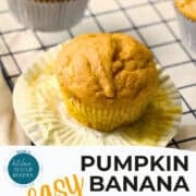 easy pumpkin banana muffin pinterest image