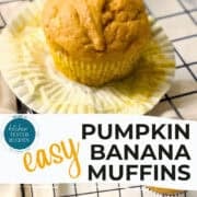 easy pumpkin banana muffin recipe pinterest image