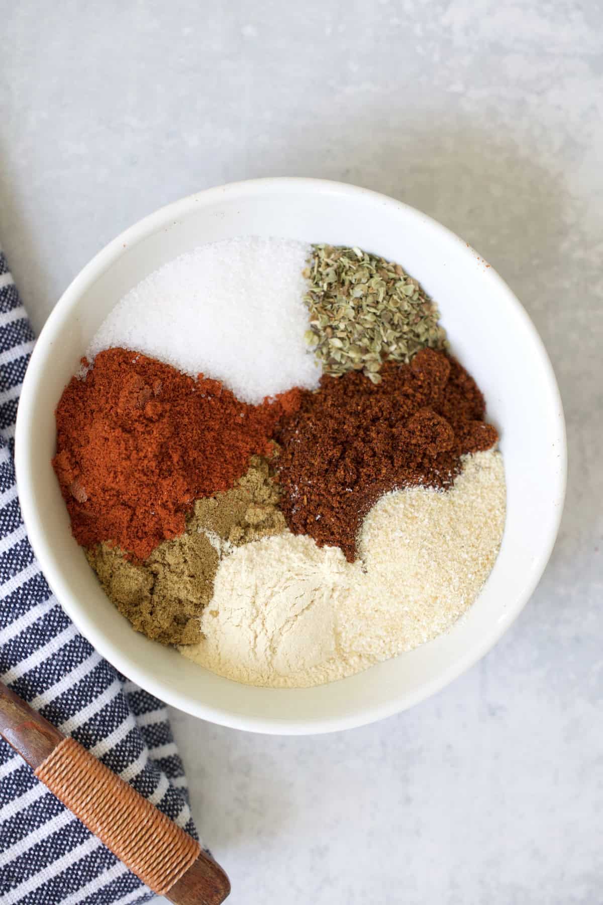 homemade beef taco seasoning in a small bowl