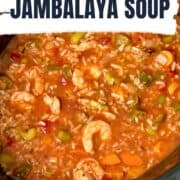 crockpot jambalaya soup in a slow cooker