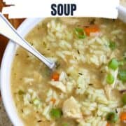 crockpot chicken and rice soup pinterest image