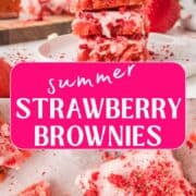 strawberry brownie pinterest image