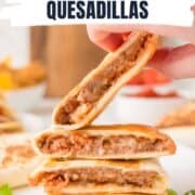 cheese and bean quesadillas pinterest image