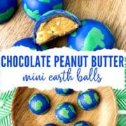 mini earth day peanut butter chocolate balls pinterest image