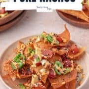 spicy ahi tuna poke nachos in a plate
