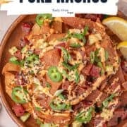 spicy ahi tuna poke nachos in a plate